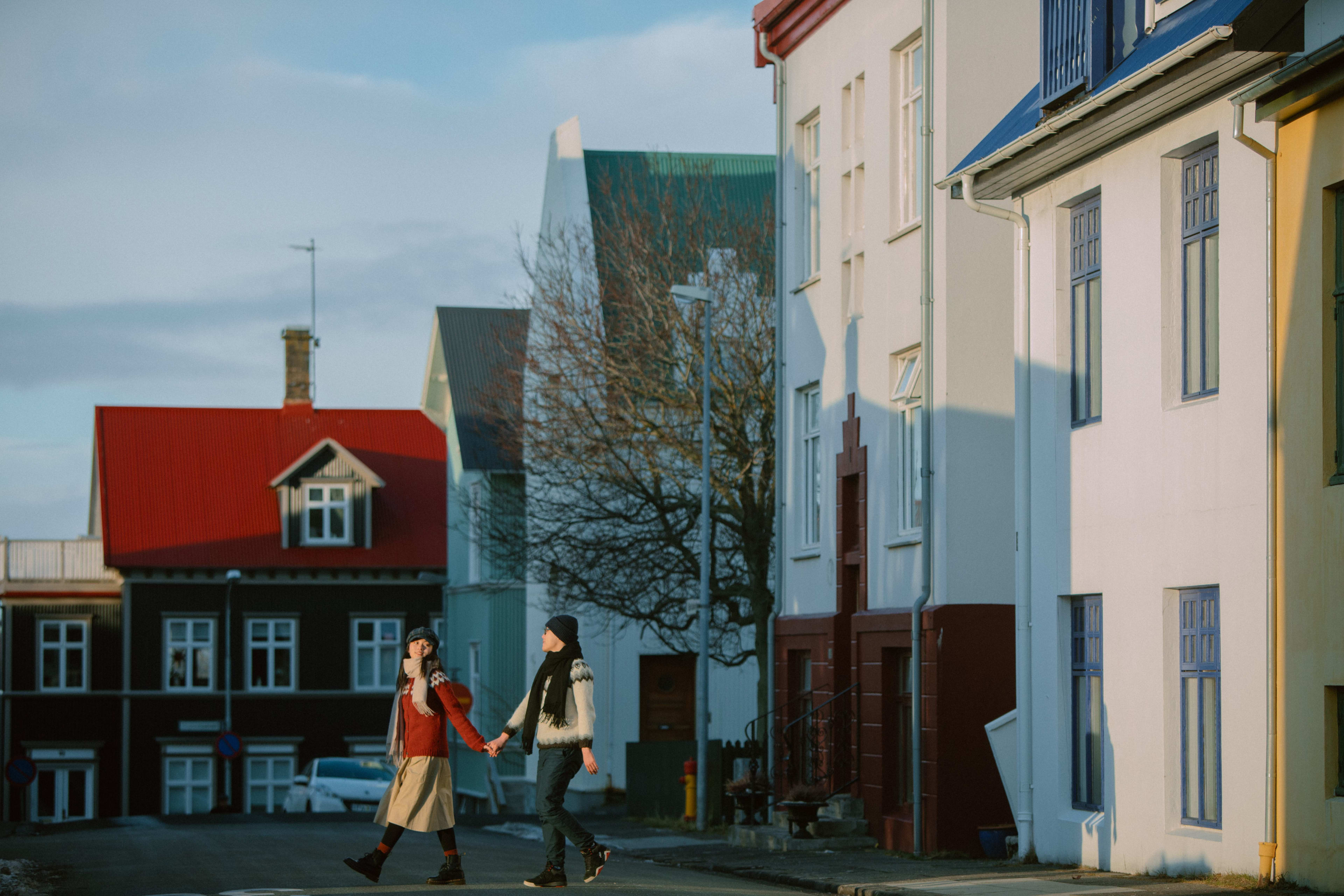 couple wondering in reykjavik